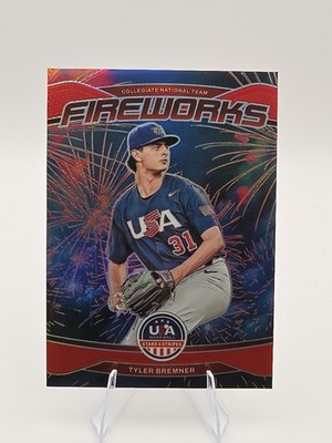 2026 Panini Stars And Stripes Prizm Fireworks Red #11 Tyler Bremner 104/199