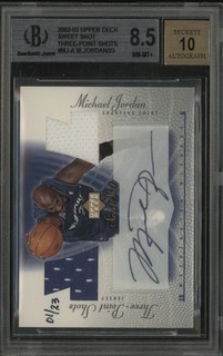 Michael Jordan 2002 UD Sweet Shot 3 Point Shots Game Used #1/23 BGS 8.5 10 AUTO