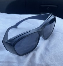 Solar Shield Unisex Wrap Around Sunglasses MKX2 Black Frame Blue Lens 100 UVA