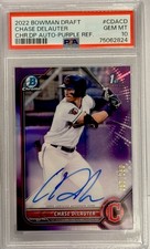 2022 Bowman Draft Chase DeLauter Chrome Auto Purple Refractor 1st #/250 PSA 10