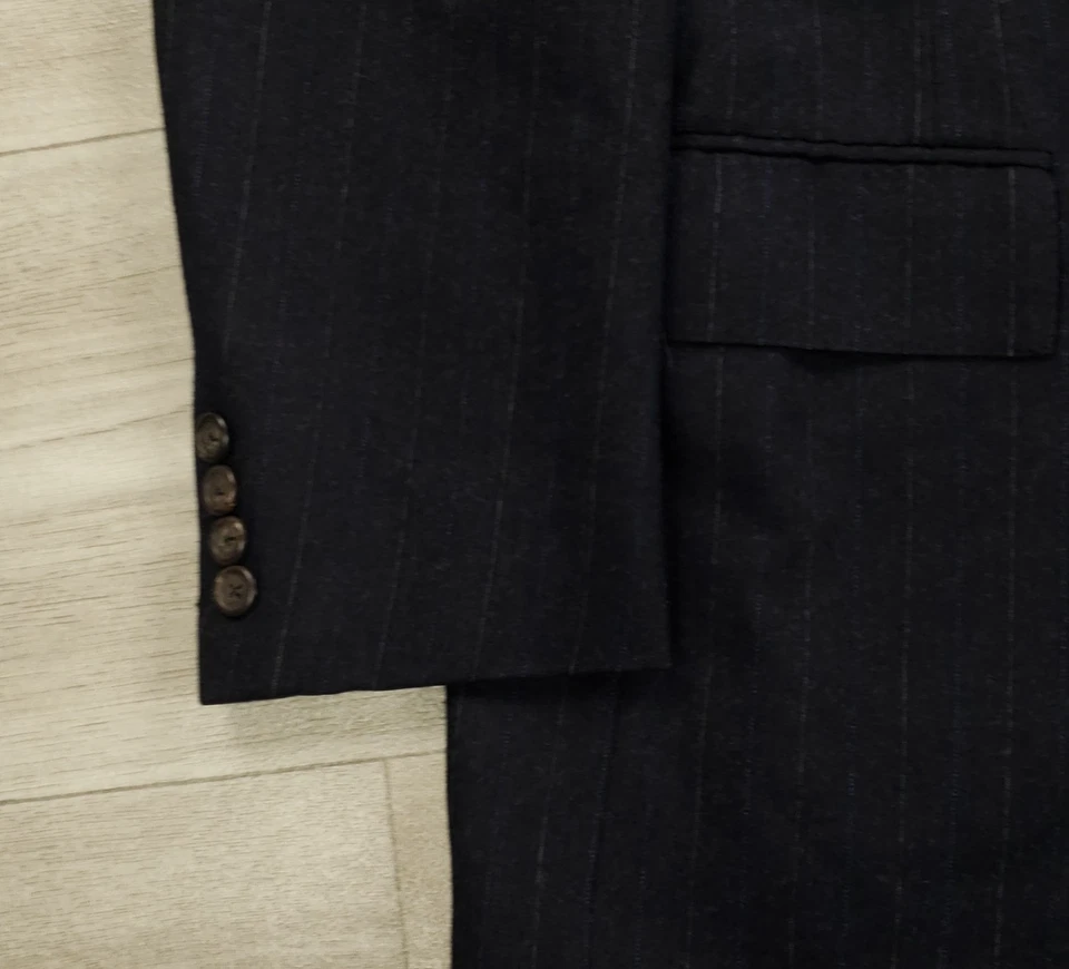 Polo Ralph Lauren Vtg USA Flannel Sport Coat Suit Jacket Men's 40S* Two Button - Image 3 of 4