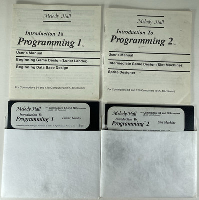 Introduction to Programming 1 & 2 Melody Hall Commodore 64/128 Untested W/Manual