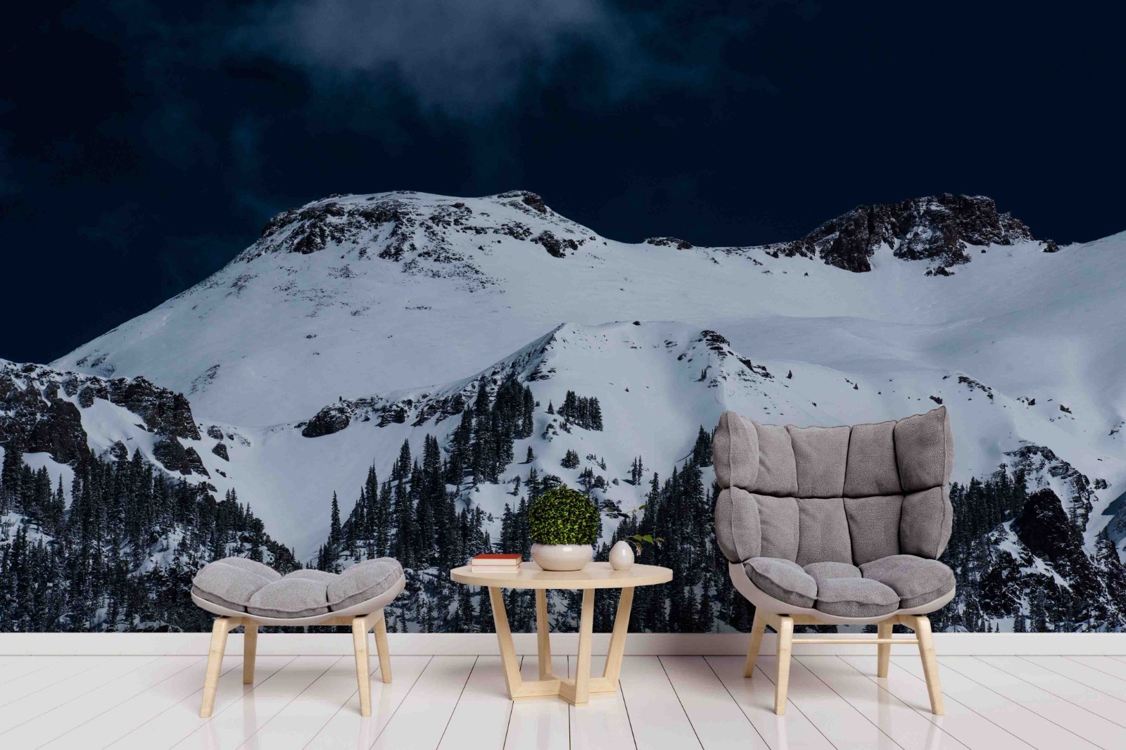 3D Snow Mountain Forest Landscape Wall Murals Wallpaper Murals Wall Sticker