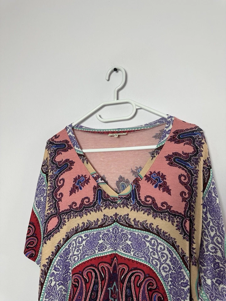Camisa ETRO Multicolor Paisley Modal Malha Manga Curta, Blusa Tamanho 38 Feminina’  - Imagem 4 de 4
