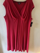 Chaps Women's Red/Black Sleeveless Midi Dress Size 22W