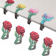 Rose Table Cloth Clips-Heavy Duty Tablecloth Holder Clips Table Clamps for Outdo