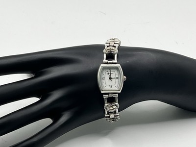 Brighton Vintage Women Essex Heart Watch Silver Plate Heart 