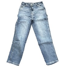 Cat  Jack Girls Ankle Straight Blue Jeans Sz 14 Stretch Adjustable Waist Denim