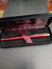 Waterman Paris Ideal Fountain Pen - 18k nib.Marbled red and black with gold trim