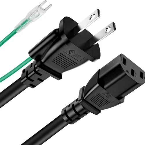 KTC monitor power cable 3 pin socket female⇔ 2 pin plug male Brand New
