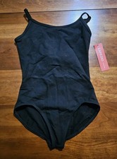 Capezio Black Cami Leotard with Adjustable Straps Girls Size Large NWT
