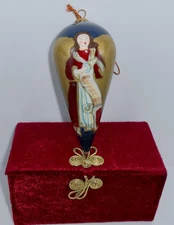2000 PIER 1 Li Bien ANGEL Teardrop Glass Christmas Ornament with Box H88