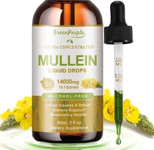Mullein Drops for Lungs, Mullein Leaf Extract for Lungs, Natural Mullein Herbal