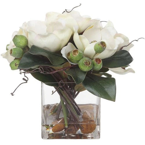 Uttermost 60197 Dobbins Magnolia Magnolia and Glass Bouquet - Picture 4 of 6