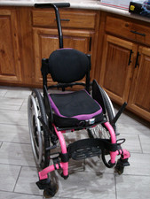 TiLite Twist Pink 10"x 11" Pediatric Kids Wheelchair w/Light-up Wheels