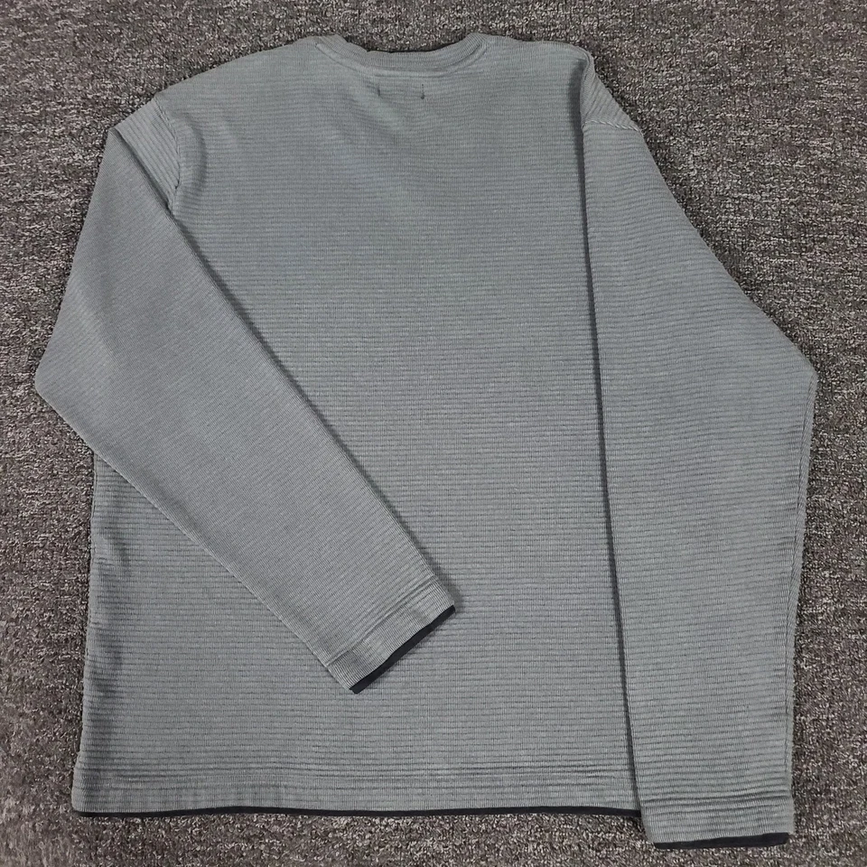 Axcess Shirt Mens XL Gray Ribbed V Neck Casual Long Sleeve Cotton/Poly Pullover - Image 3 of 4