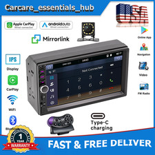 2DIN Double 7  Touchscreen Car Stereo with Bluetooth, GPS Apple/Android CarPlay