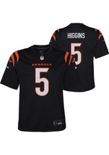 Tee Higgins Stitched Jersey Youth Size S-XL Black, WHite Orange New