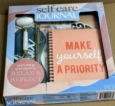 Self Care Her Journal Kit Christmas Gift Set Jade Roller Eye Mask Pen Stickers