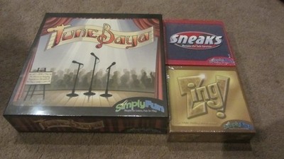 Simply Fun Games lot of 3 - Sneaks , Zing & Tune Baya - NEW SEALED