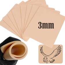 10Pcs Tattoo Skin 3MM - Fake Skin Blank Tattoo Practice Skins Double Sides Fa...