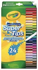 CRAYOLA Supertips Washable Markers Felt Tip Pens in Assorted Colours Pack of 24
