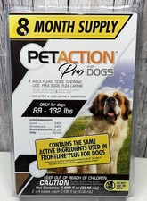 Petaction Pro LARGE DOGS Flea Tick Prevention 8 Month Supply
