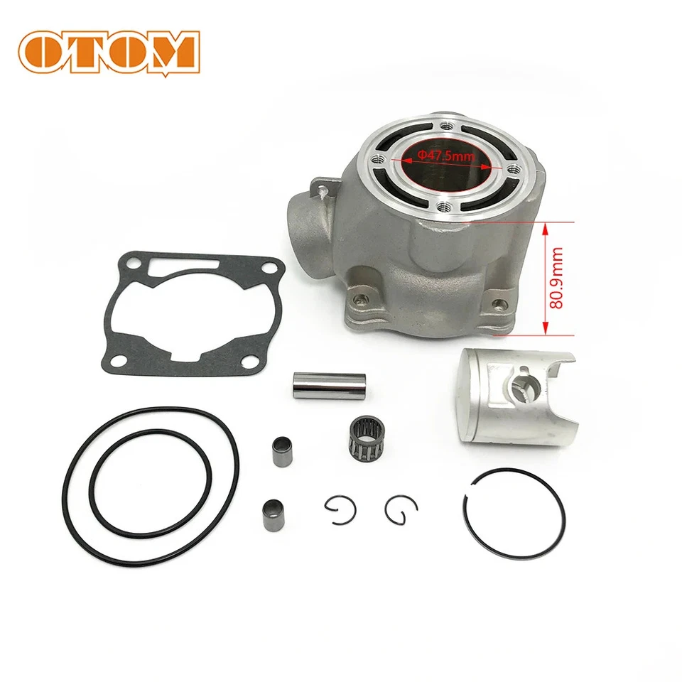 Motorcycle Engine Cylinder Kit 47.5mm Cylinder Block Piston For YAMAHA YZ80 YZ85 - Image 2 of 4
