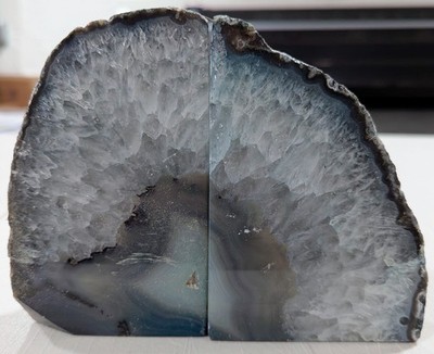 Sold as Shown: One of a Kind Genuine Brazilian Extra Quality Agate Bookends
