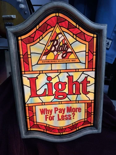 Vintage 1970's Blatz Beer Sign Lighted Bar Light Up Man Cave! Nice !