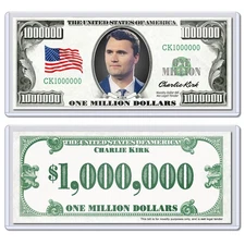 Charlie Kirk Commemorative MAGA Million Dollar Bill with Case USA America