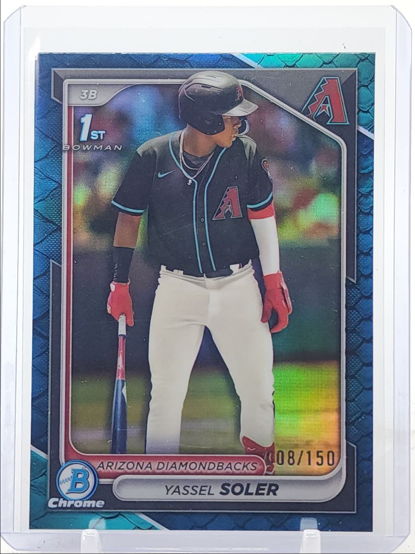 YASSEL SOLER 2024 BOWMAN CHROME 1ST REPTILIAN BLUE REFRACTOR /150 Q4870