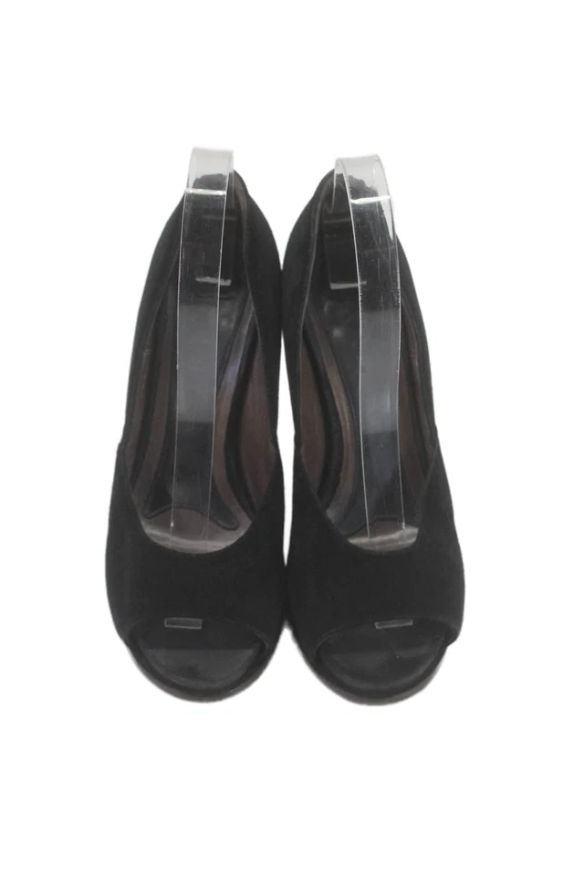 Zapatos de salón Marni para mujer sin cordones Stiletto Peep Toe negros de gamuza talla 36 Foto 2 de 4