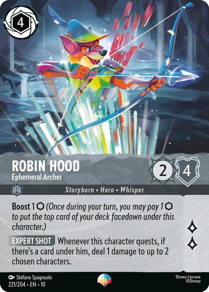 Robin Hood - Ephemeral Archer (Epic) 221/204 Whispers in the Well Holo NM