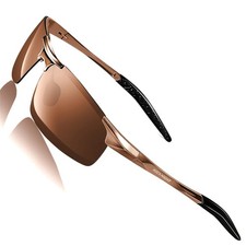 Polarized Rectangular Sunglasses for Men Driving UV400 Protection Lightweight...