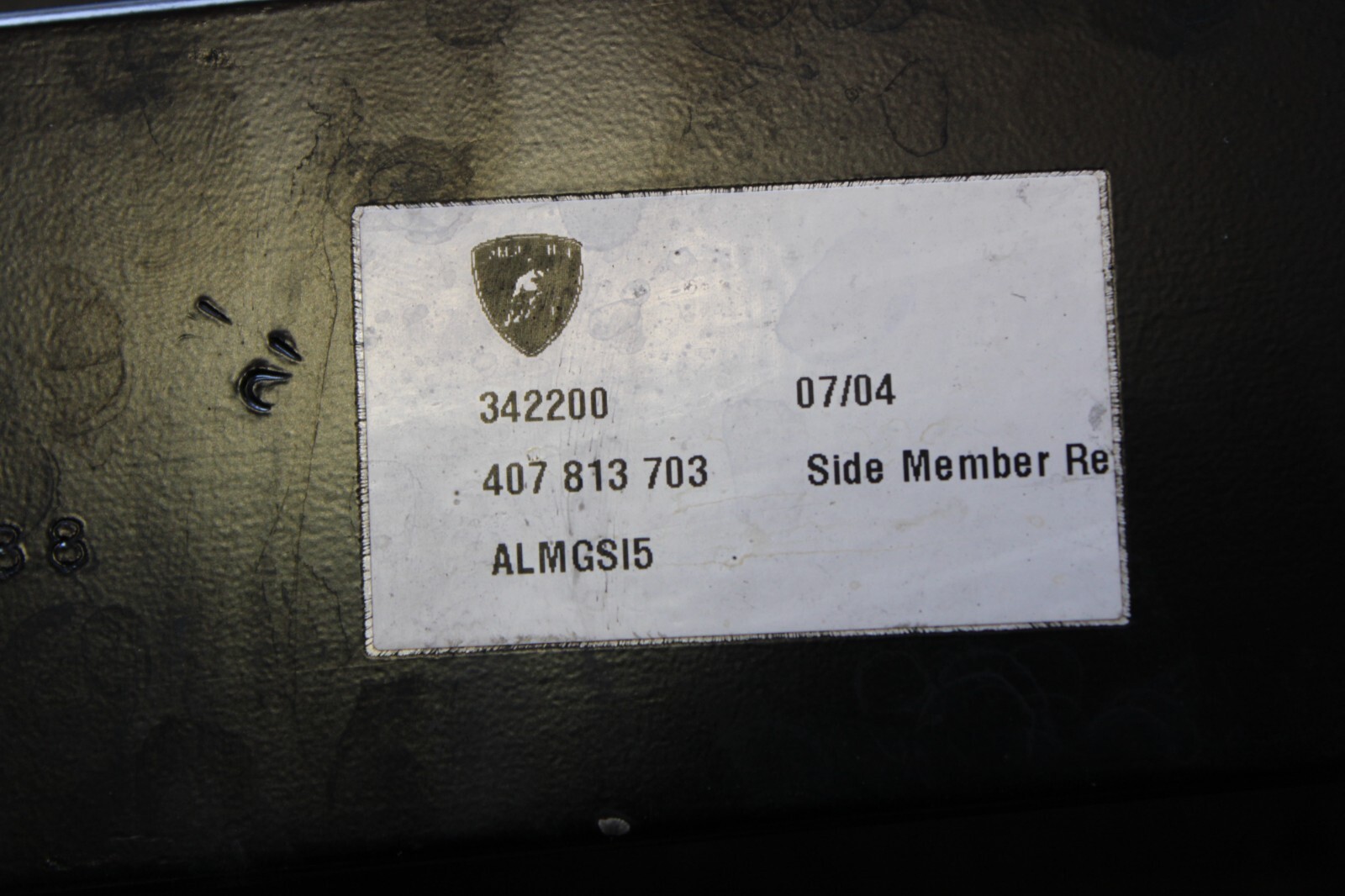 Lamborghini Gallardo, Spyder, Engine Bay Bracket, Center Section, Used 407813703