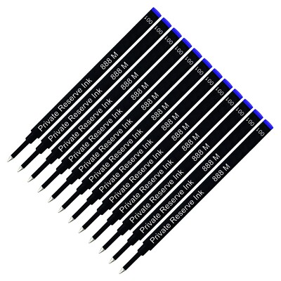 12 X - Private Reserve Ink 888 M Rollerball Refill made by Schmidt, Blue, Medium