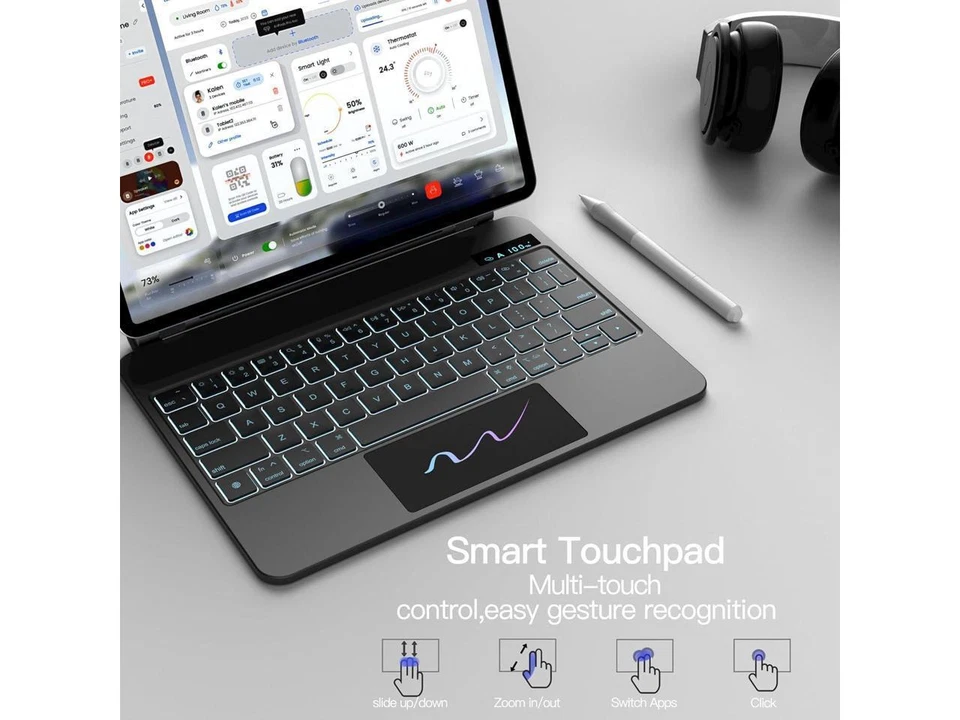 Magic Keyboard Case for iPad Air 11 M3 M2 iPad Pro 11 iPad Air 5 Air 4 10.9 inch - Image 4 of 4