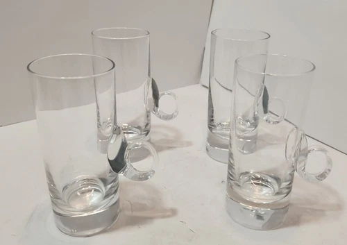 Set of 4 Vtg Lenox Hand Blown Crystal Irish Coffee Glasses/Mugs Expresso Shots