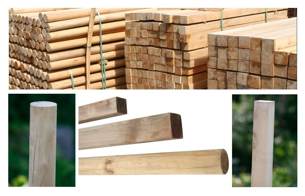 Kantholz Lärche 90x90 Mm – 220 Cm Lang, 4 Stück, Sägerau, Für Zaunpfosten & Balken