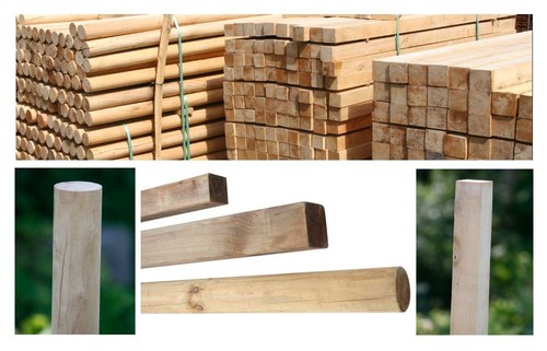 Holzpfosten Aus Lärchenholz, Vierkant 9x9 Cm, Kopfgerundet, Länge 95 Cm – Für Zaun & Sichtschutz