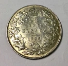 1935 Canada 25 Cents George V Sharp  Lustre Light Circulated  Scarce 8 pearls !
