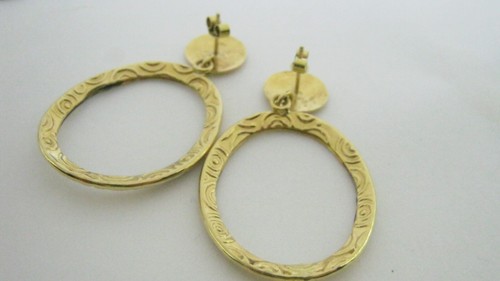 18ct Gold Dangling Pattern Earrings 6.8 Grms - Picture 3 of 15