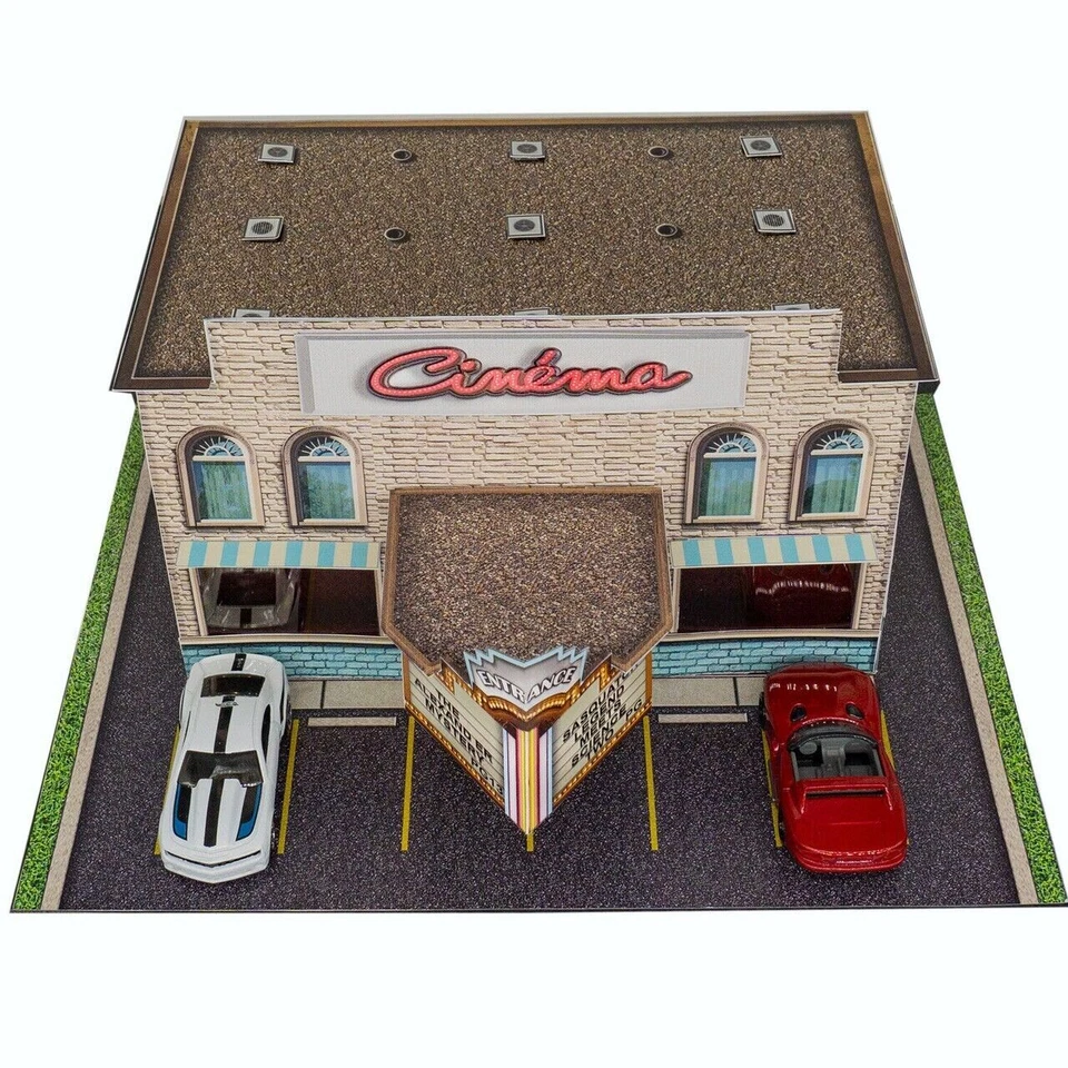(PLEASE READ) Flexstock New "Movie Cinema"  1/64 S Scale /HO Scale Slot Car Kit - Image 3 of 4