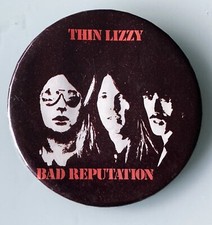 THIN LIZZY BAD REPUTATION LARGE VINTAGE METAL PIN BADGE FROM THE 1970's