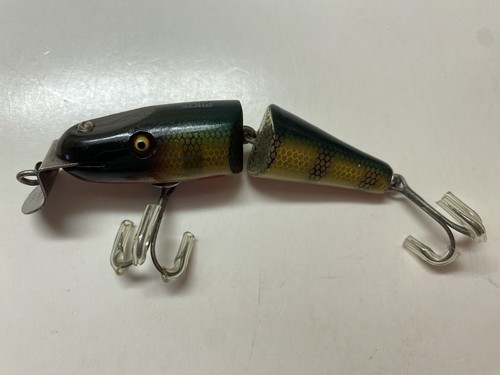 Glass Eyes Wooden Creek Chub Baby Jointed Pikie Minnow Fishing Lure - VINTAGE