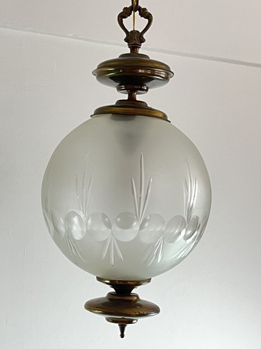 Lampadario In Bronzo e Vetro, Anni ‘70, attribuito a Luigi Caccia Dominioni - Foto 3 di 8