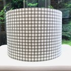 Lampshade Gingham Check Green Cream Drum Table Ceiling HANDMADE