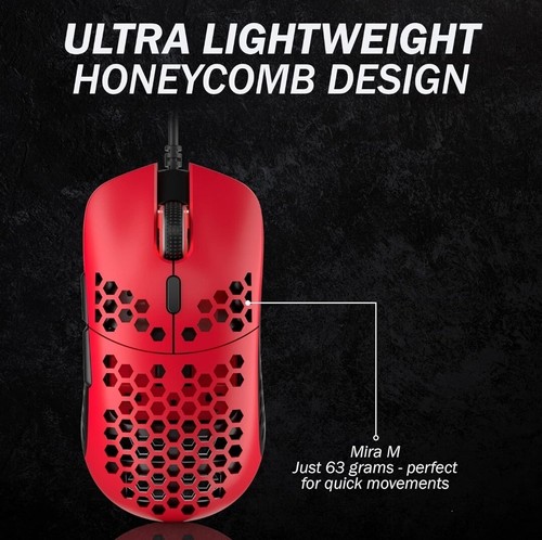 HK Gaming MIRA-M Ultra Lightweight Honeycomb Gaming Mouse 63G (Black) PMW3360 - Picture 5 of 8