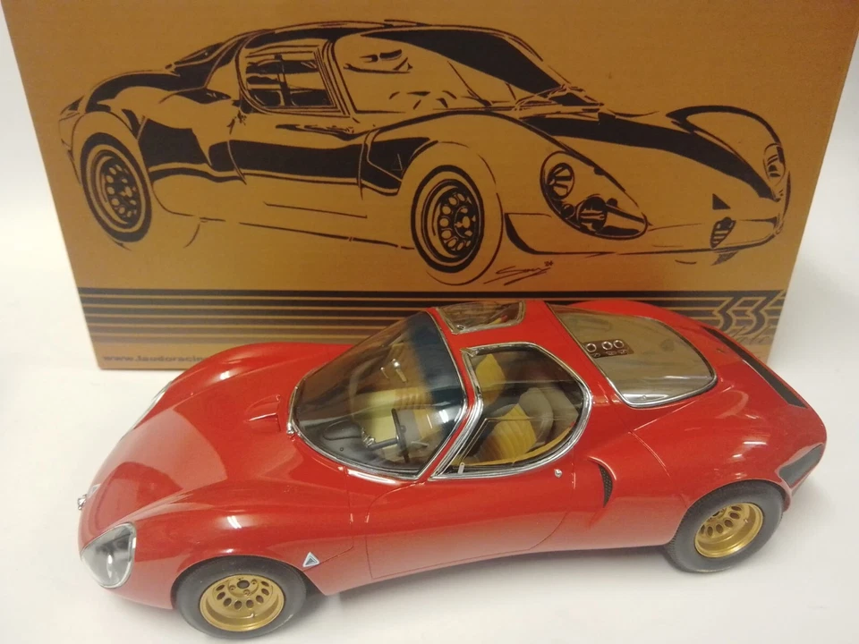 Laudoracing Alfa Romeo 33 stradale prototipo Autodelta red 1967 1/18 LM153A1 - Immagine 4 di 4